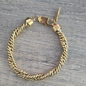 Gold Twisted Rope Chain Bracelet - Women's Jewelry